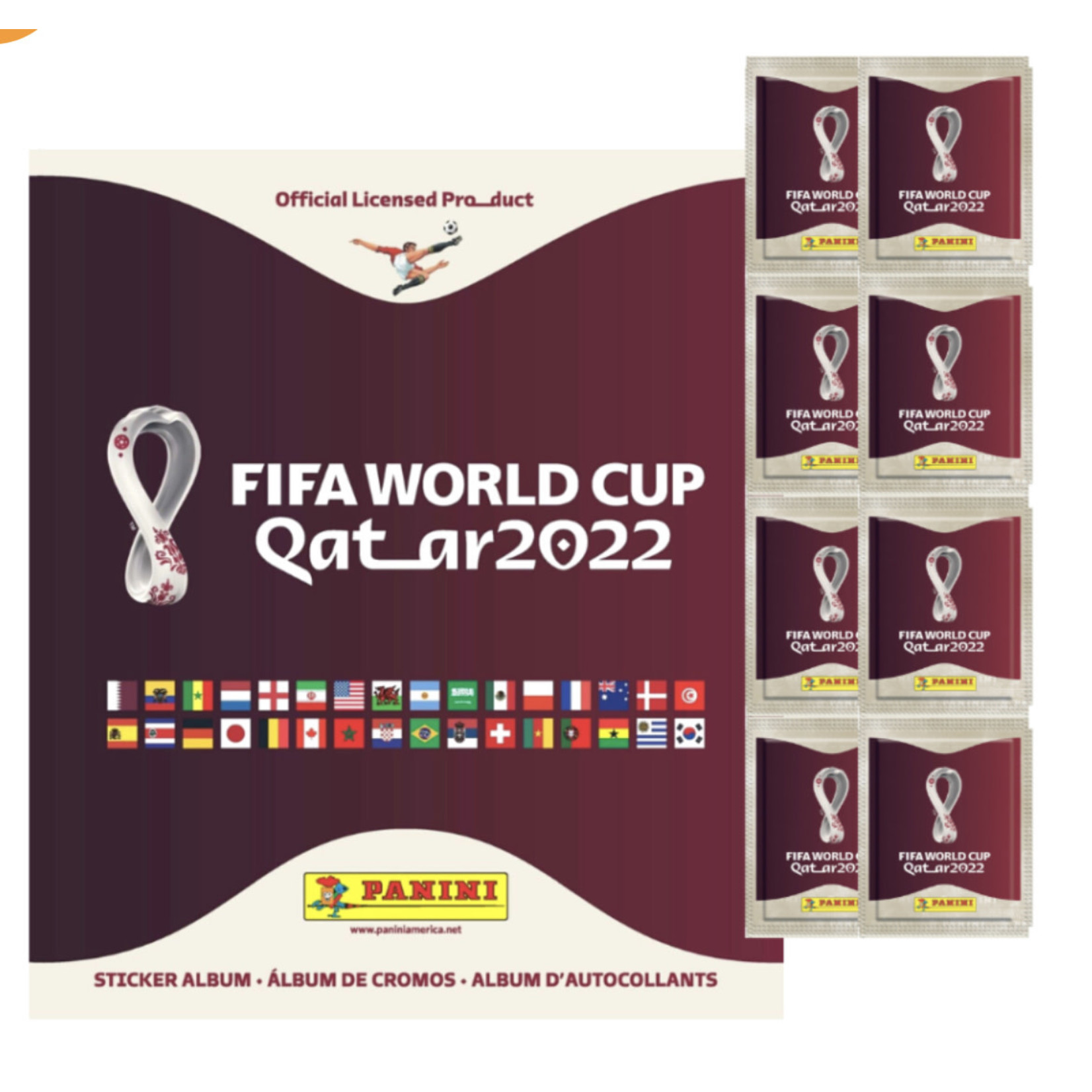 Mimi Imports PANINI 2022 FIFA WORLD CUP STICKERS – MEGA STARTER PACK (ALBUM + 50 STICKERS)