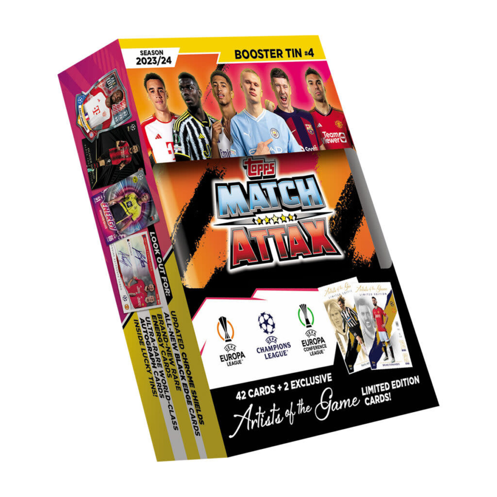 Topps 2023-24 Topps Match Attax UEFA Champions League Cards - Booster Mini Tin (42 cards + 2 LE)