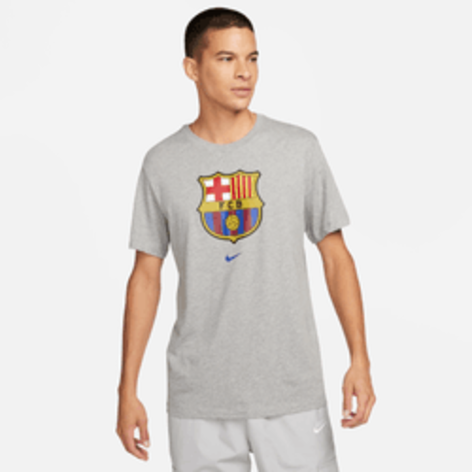 Nike FC Barcelona Crest SS T-Shirt Grey