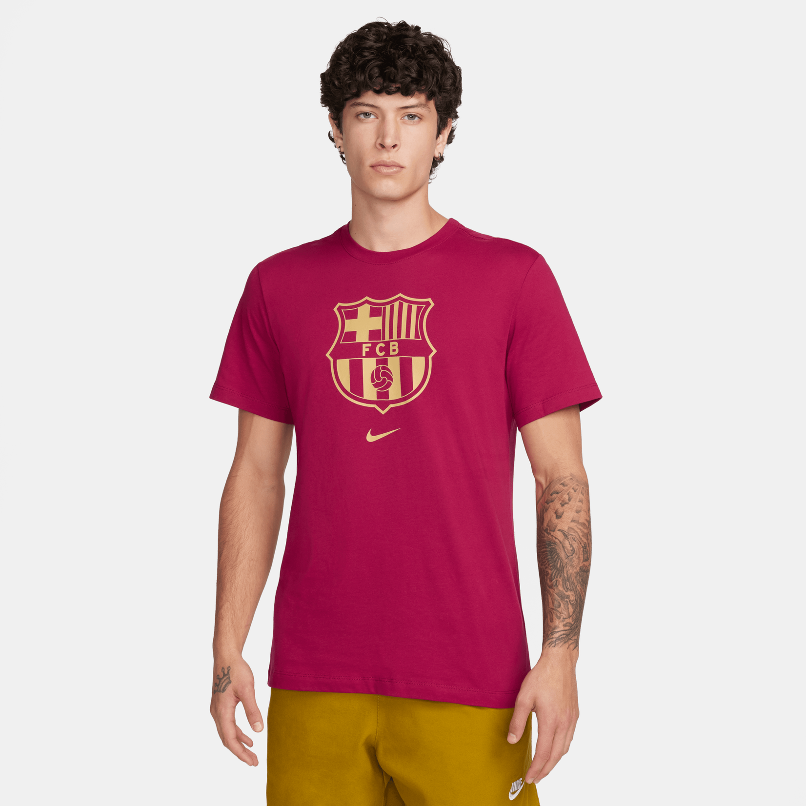Nike FC Barcelona Crest SS T-Shirt Noble Red/Gold