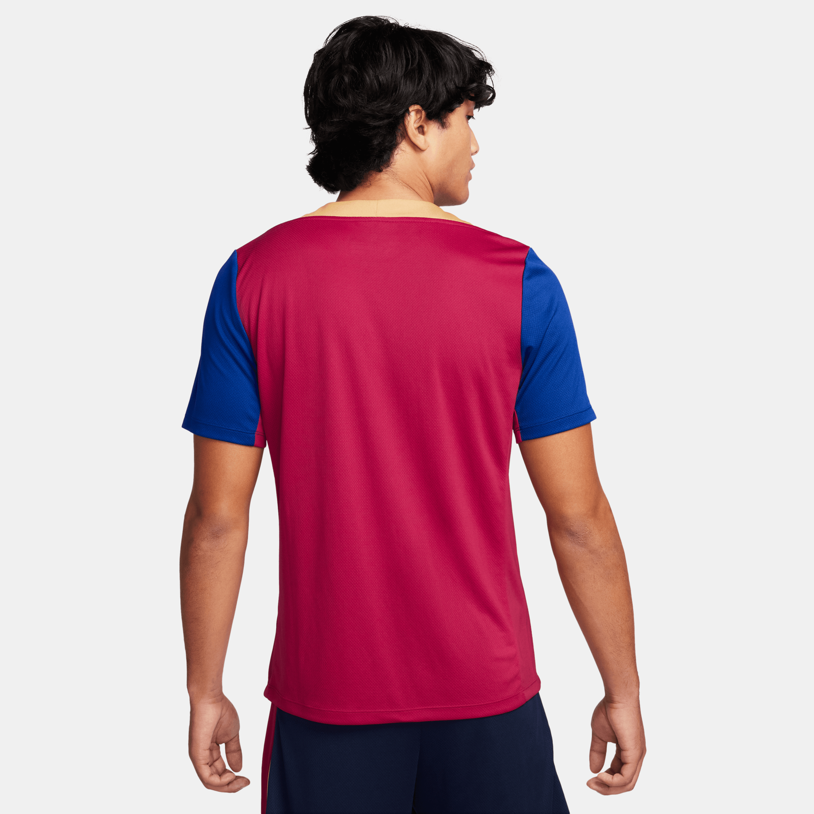 Nike FC Barcelona Strike Men's Nike Dri-FIT Soccer Knit Top Noble Red/Royal Blue/Gold