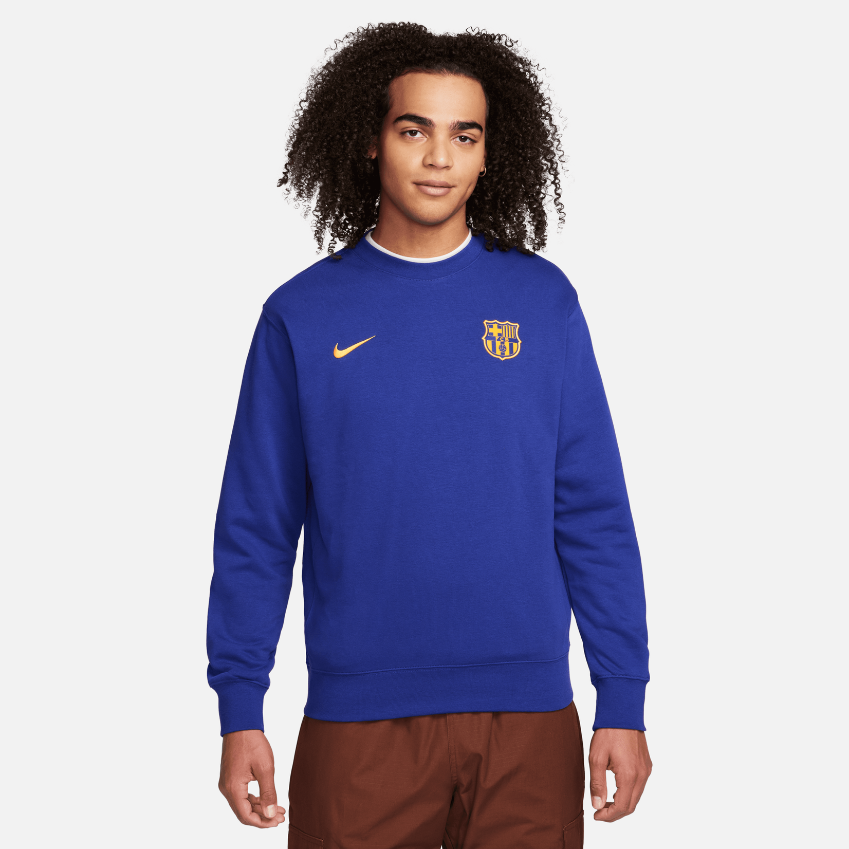 Nike FC Barcelona Club Men's Nike Soccer Crew-Neck Sweatshirt