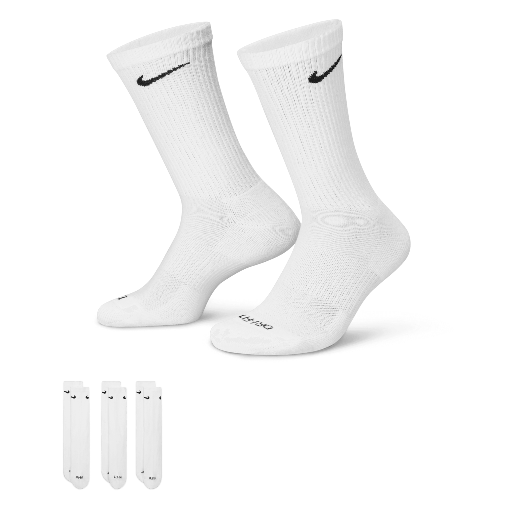Nike Nike Everyday Plus Cushioned Training Crew Socks (3 Pairs) White/Black