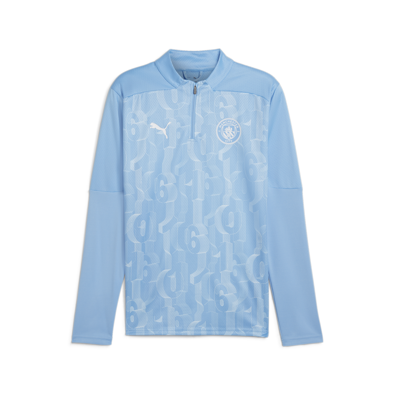 Puma  MCFC PREMATCH 1/4 ZIP TOP , BLUE