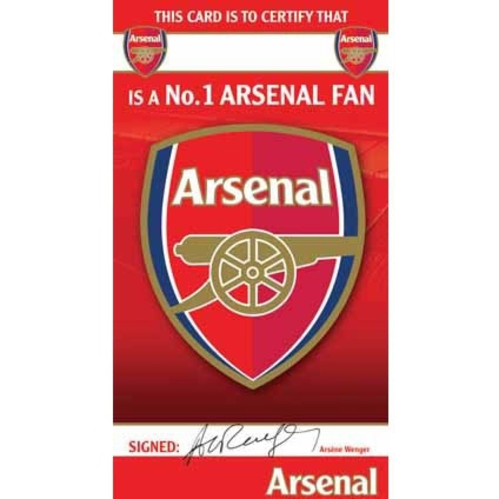 ARSENAL – CERTIFICATE BIRTHDAY GREETING CARD