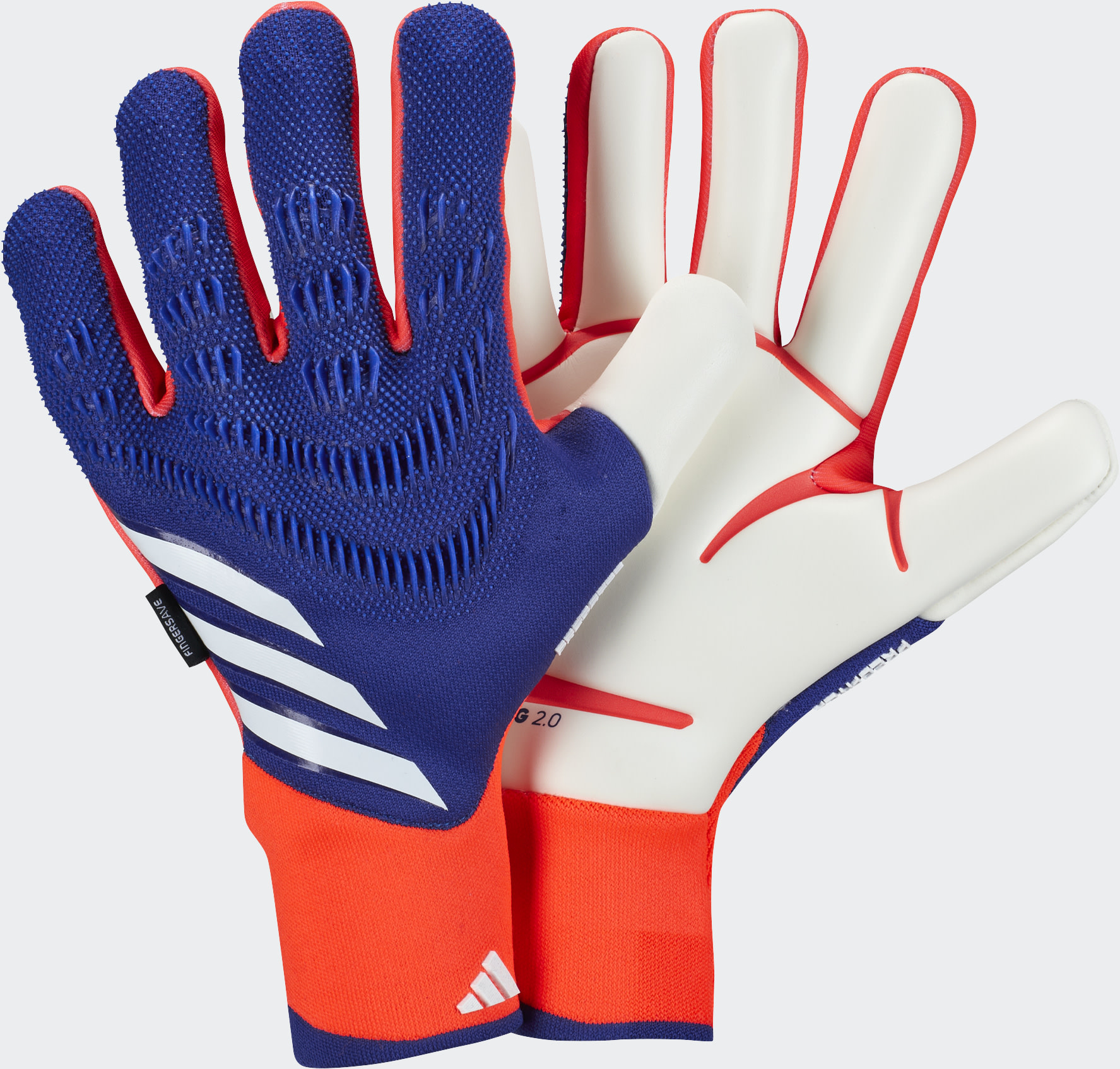 Adidas Predator Pro Fingersave Goalkeeper Gloves Blue Red White