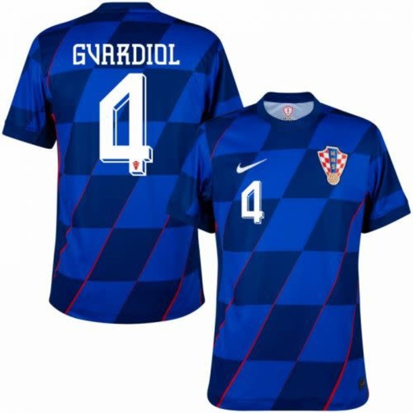 Nike Croatia 24/25 Stadium Away Jersey + "4" Gvardiol Official Print Size M