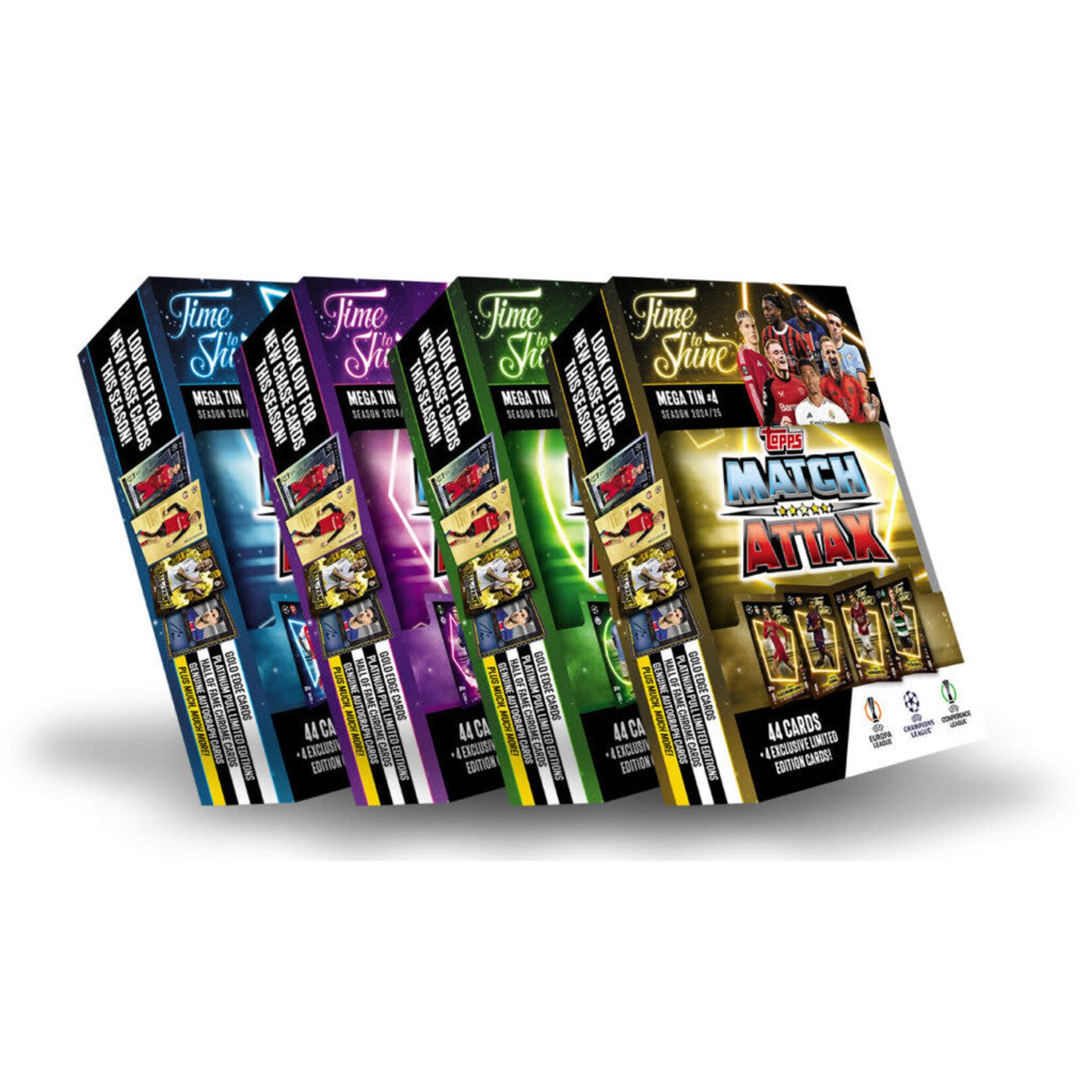 Topps 2024-25 TOPPS MATCH ATTAX UEFA CHAMPIONS LEAGUE CARDS – MEGA TIN (44 CARDS + 4 LE) (CASE PACK OF 6)