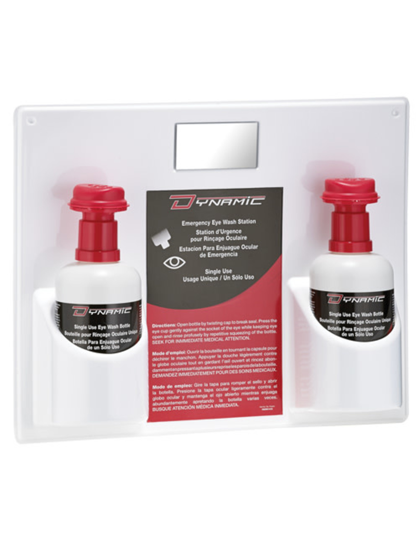 Dynamic Eyewash Station with 2 x 32oz Isotonic Solution Bottles w/Eye Cap