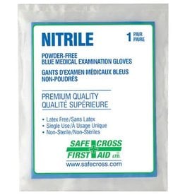 1 Pair of Nitrile Exam Gloves, P/F, Large