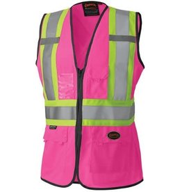 Pioneer High Vis Vest, Pink/Zipper, Class I