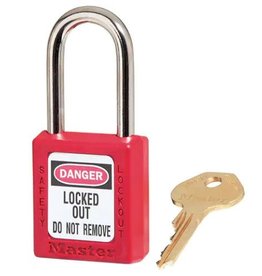 Master Lock Master Lock 1-1/2"Lockout Padlock, Thermoplastic, Red
