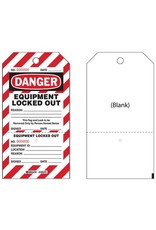 Lockout Tags, "Equip Locked Out", 2-Part, 25/Pk