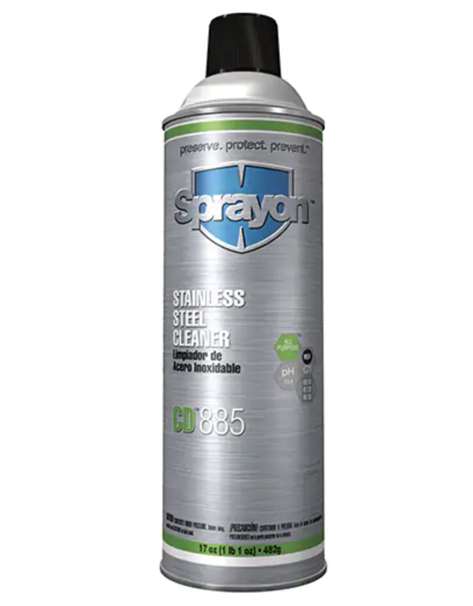 Sprayon Stainless Steel Cleaner, 20 oz Aerosol