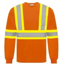 Ground Force Cotton High Vis Long Sleeve T, 4" Tape