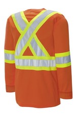 Ground Force Cotton High Vis Long Sleeve T, 4" Tape
