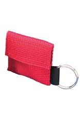 CPR Face shield + Pouch/Key Ring, Red