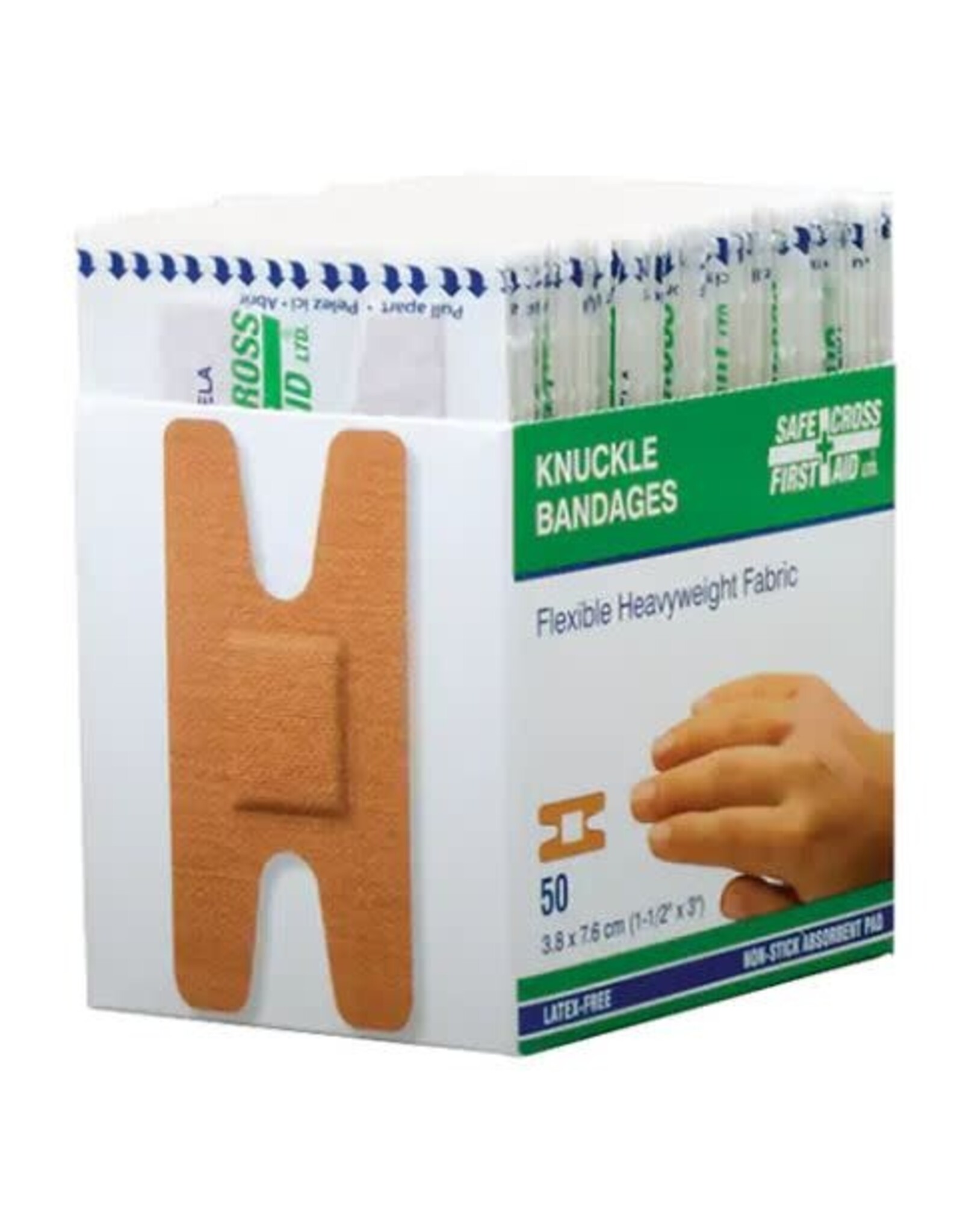Safecross 1-1/2 x 3" Fabric Knuckle Bandages, 50/box