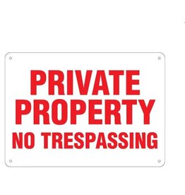 "Private Property" Safety Sign, 10x14 Plastic