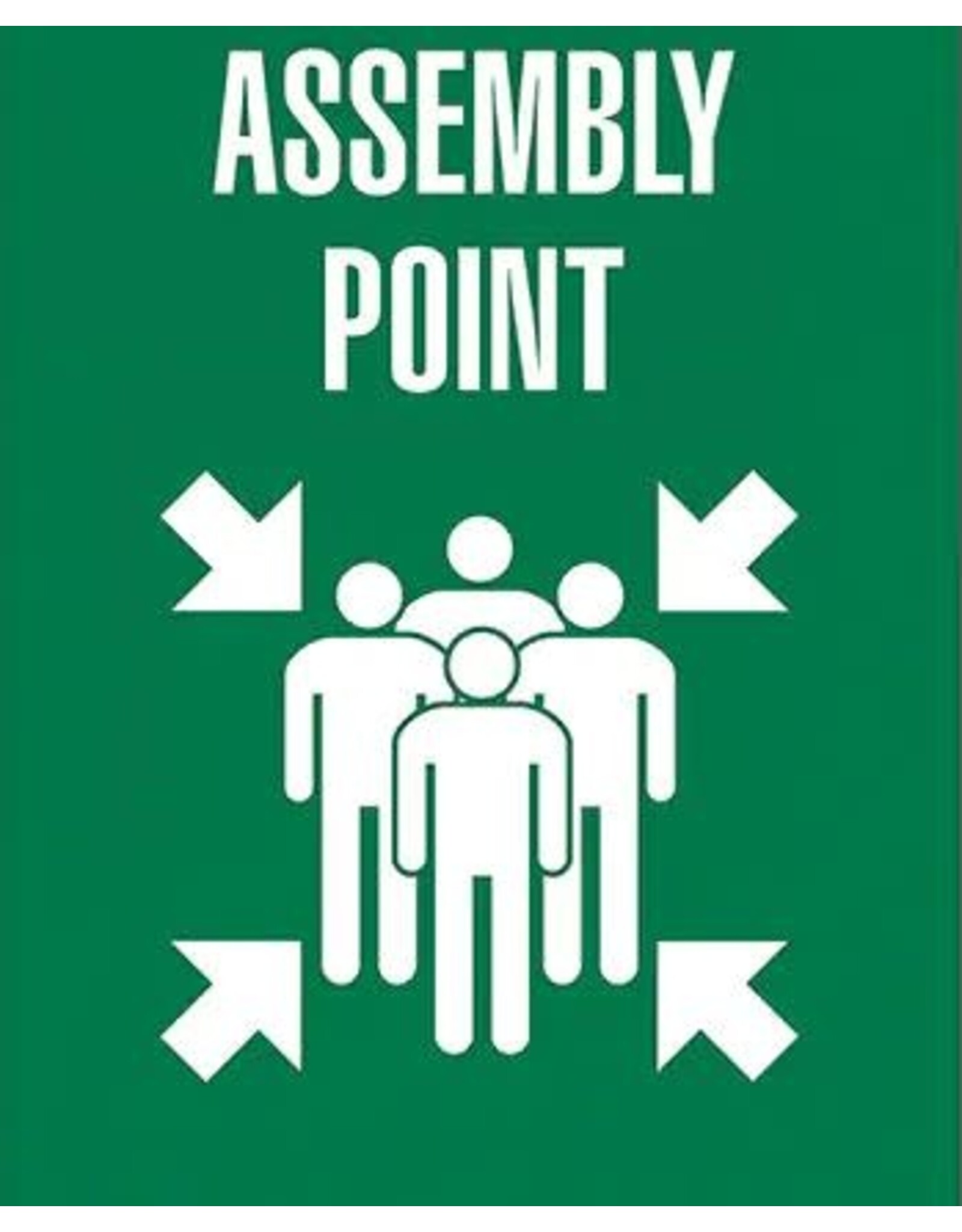 Assembly Point Sign, 14x10, Plastic