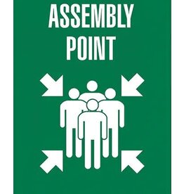 Assembly Point Sign, 14x10, Plastic