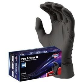 Asgard Pro Armor 8 Mil Black Nitrile Gloves (100)