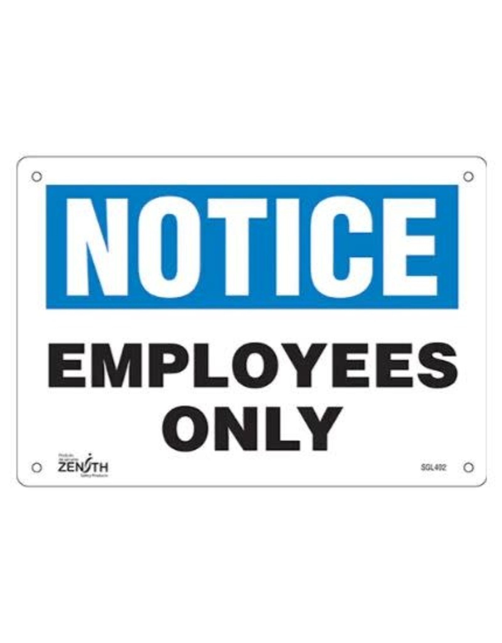 Notice, Employees Only Sign, Plastic 7" x 10"