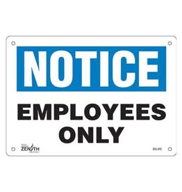 Notice, Employees Only Sign, Plastic 7" x 10"