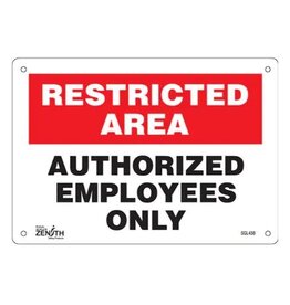 Restricted Area/Emp Only Sign, Plastic, 7" x 10"