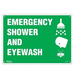 Emergency Shower/Eyewash Sign, Plastic, 10" x 14"