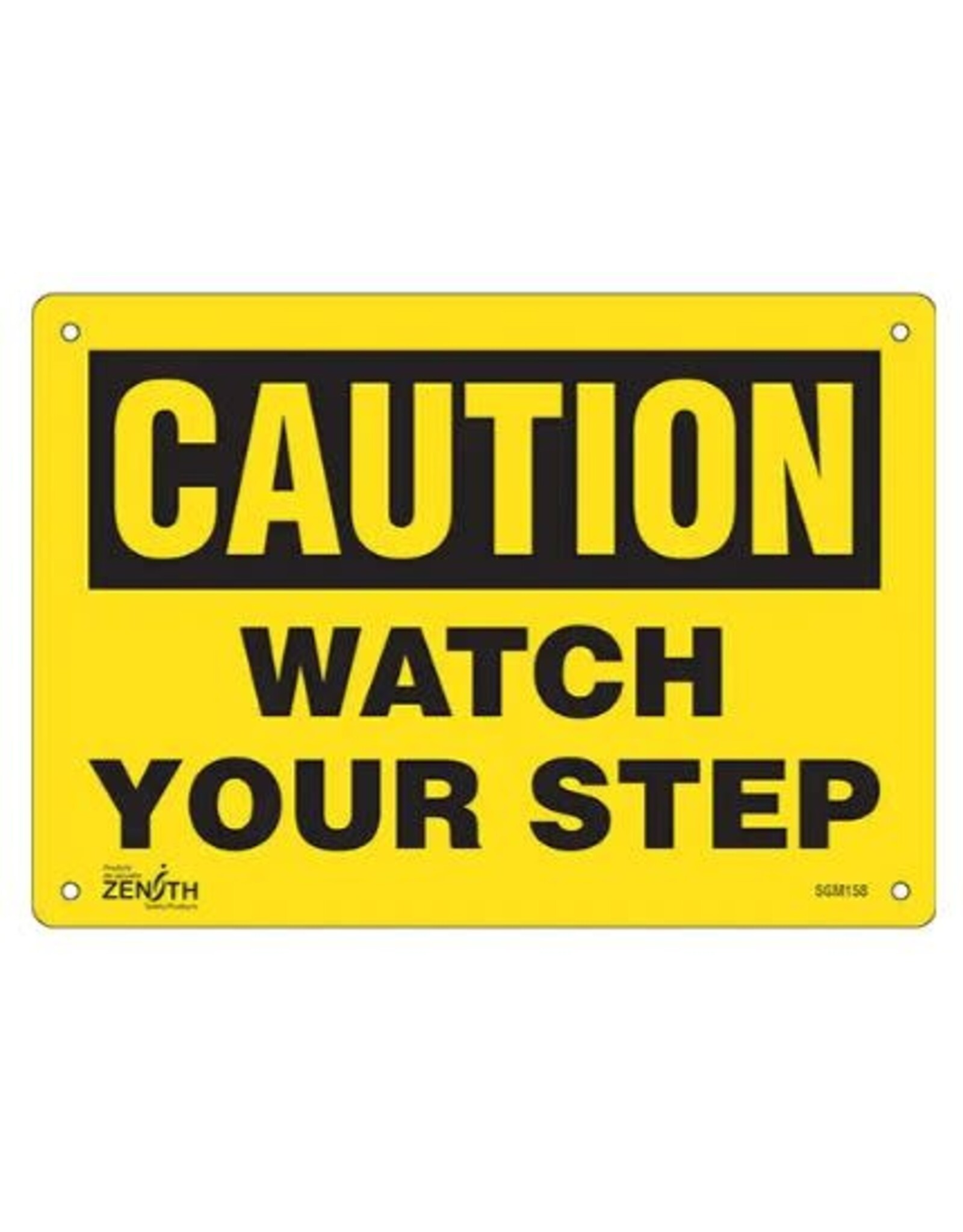 Caution, Watch Your Step Sign, Plastic 7x10