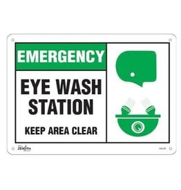 Eye wash Station Keep Area Clear Sign, 10" x 14, Plastic