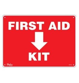 First Aid Sign - 10" x 14" - Plastic/Red