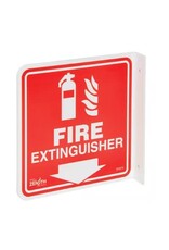 Fire Extinguisher Projection Sign, Plastic, 8" x 8"