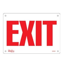 EXIT Sign, Plastic, Red on White, 7" x 10"