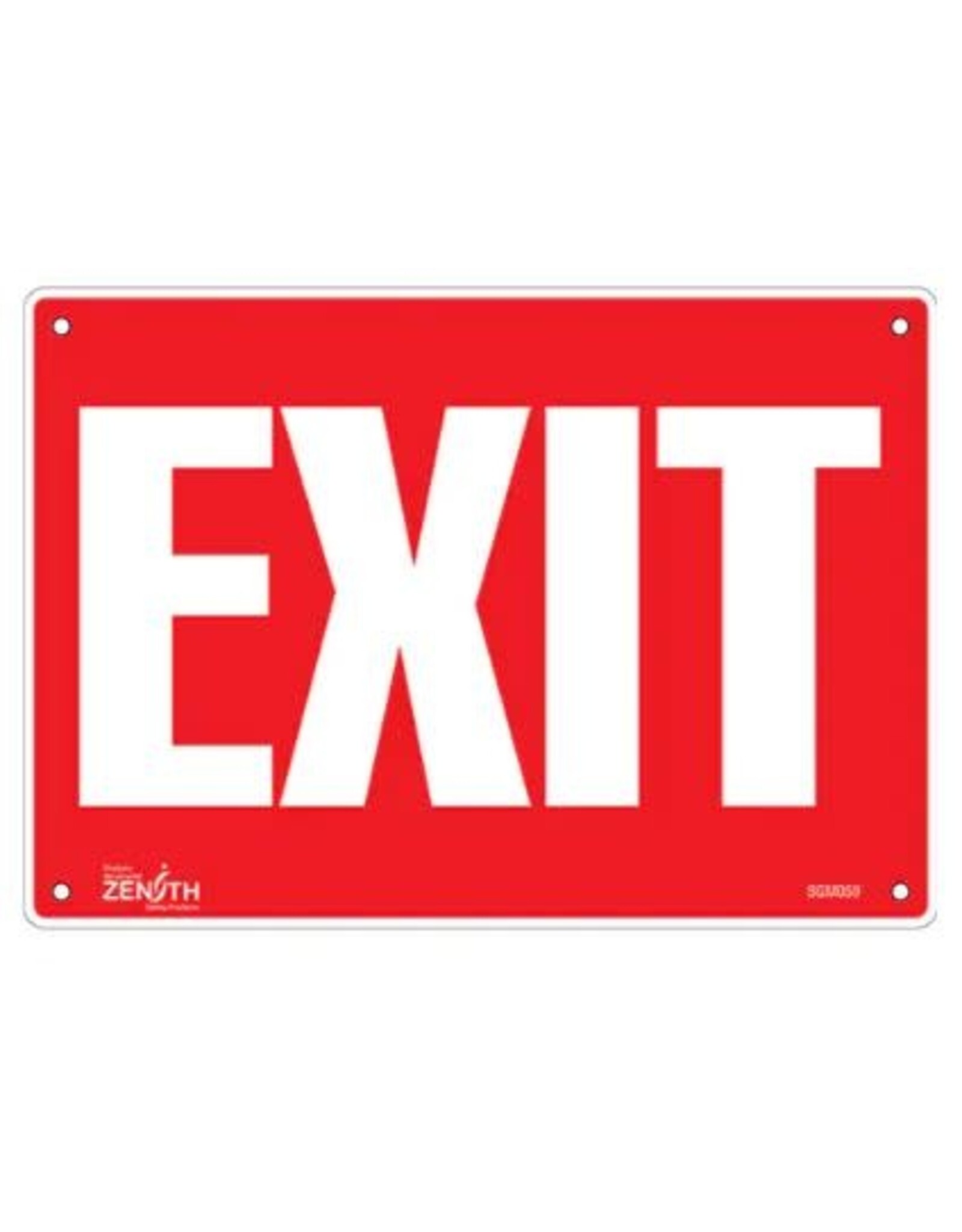 EXIT Sign, Plastic, White on Red 7" x 10"