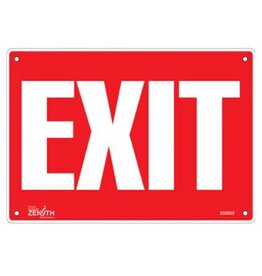 EXIT Sign, Plastic, White on Red 7" x 10"