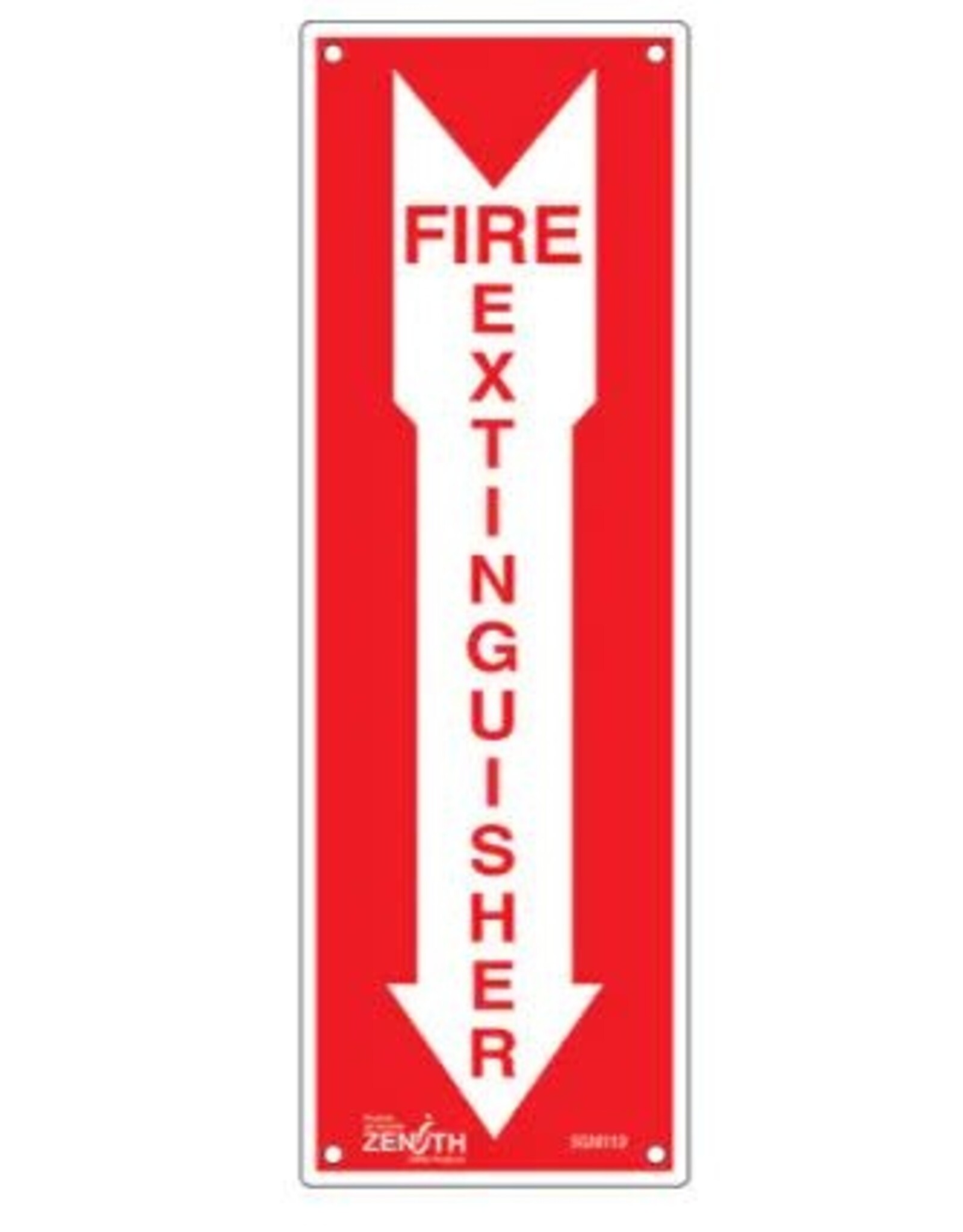 Fire Fire Extinguisher Sign, Plastic/Bolt on, 12" x 4"Sign, Plastic/Bolt on, 12"x4"