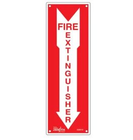 Fire Extinguisher Sign, Plastic/Bolt on, 12" x 4"