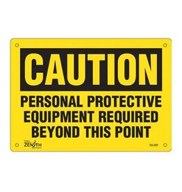Caution PPE Required Sign, Plastic 7x10
