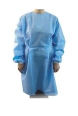 Blue Woven Polypropylene Isolation Gown w/cuffs, O/S, 50/Case