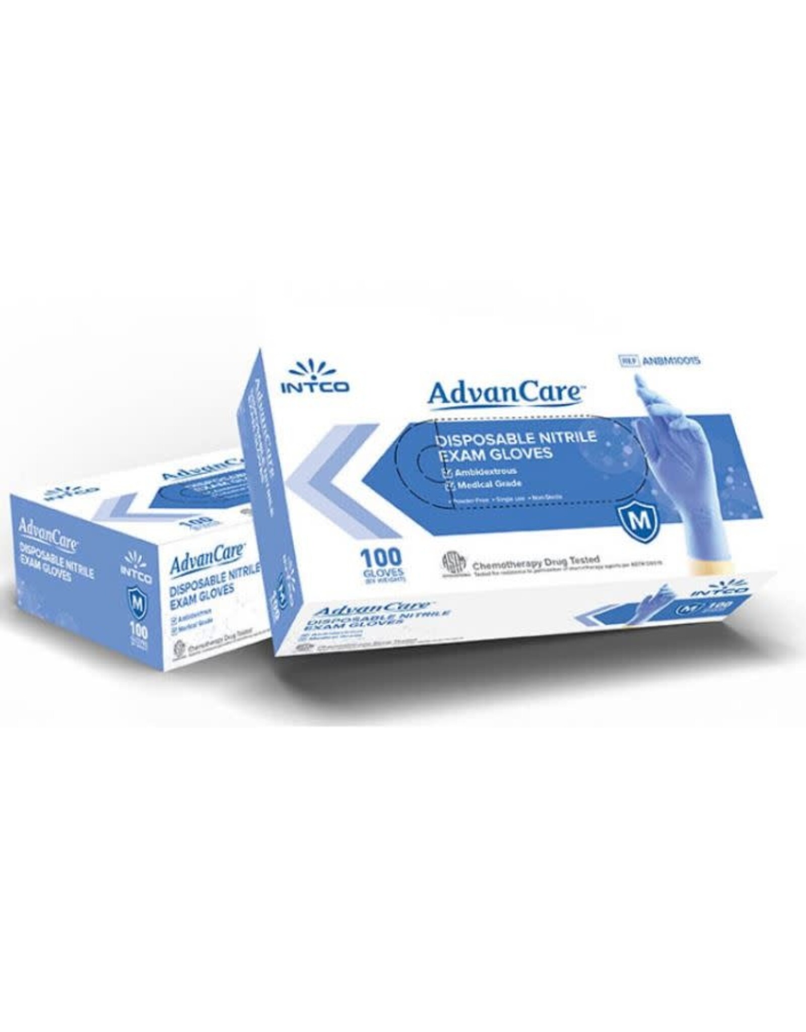 Advancare Exam Grade PF Nitrile Gloves, Blue (100)