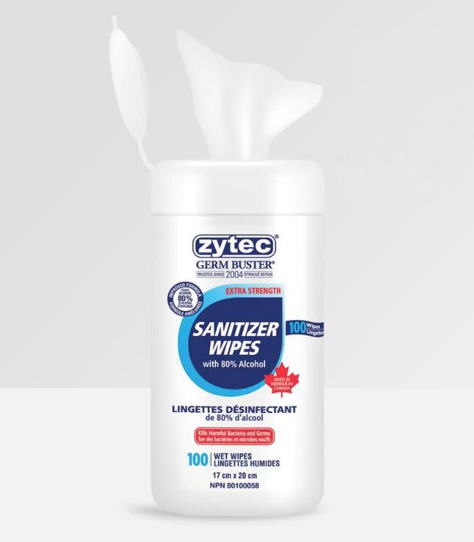 Zytec Sanitizer Wipes, 80, 100/Tub Southwest Safety & Supply