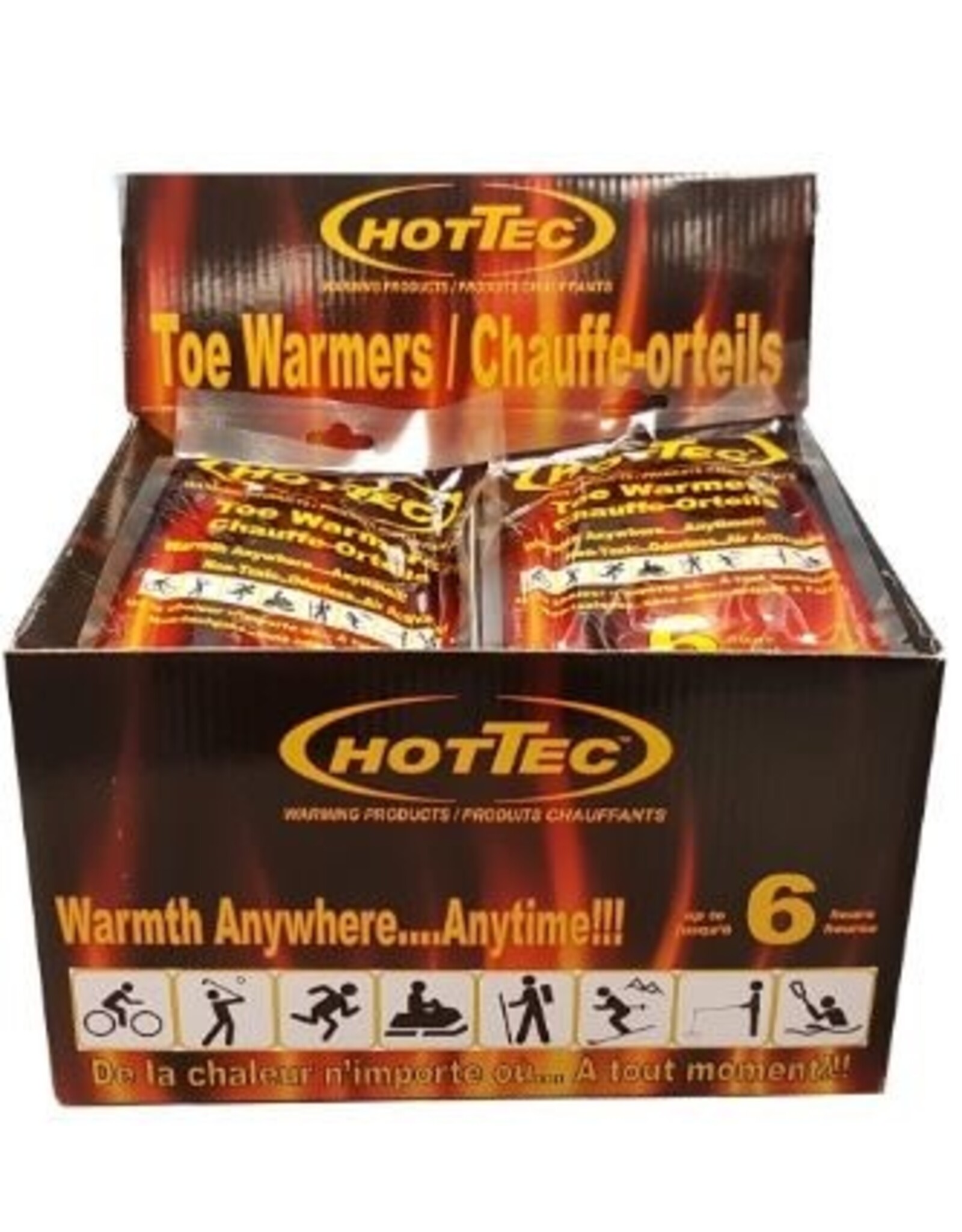 Hottec 6 Hour Toe Warmers, (Pair)