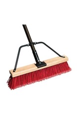 M2 Pro Ryno Push Broom, Medium/Red, 24" w/Brace