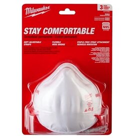 Milwaukee N95 Disposable Respirator, 3 Pack