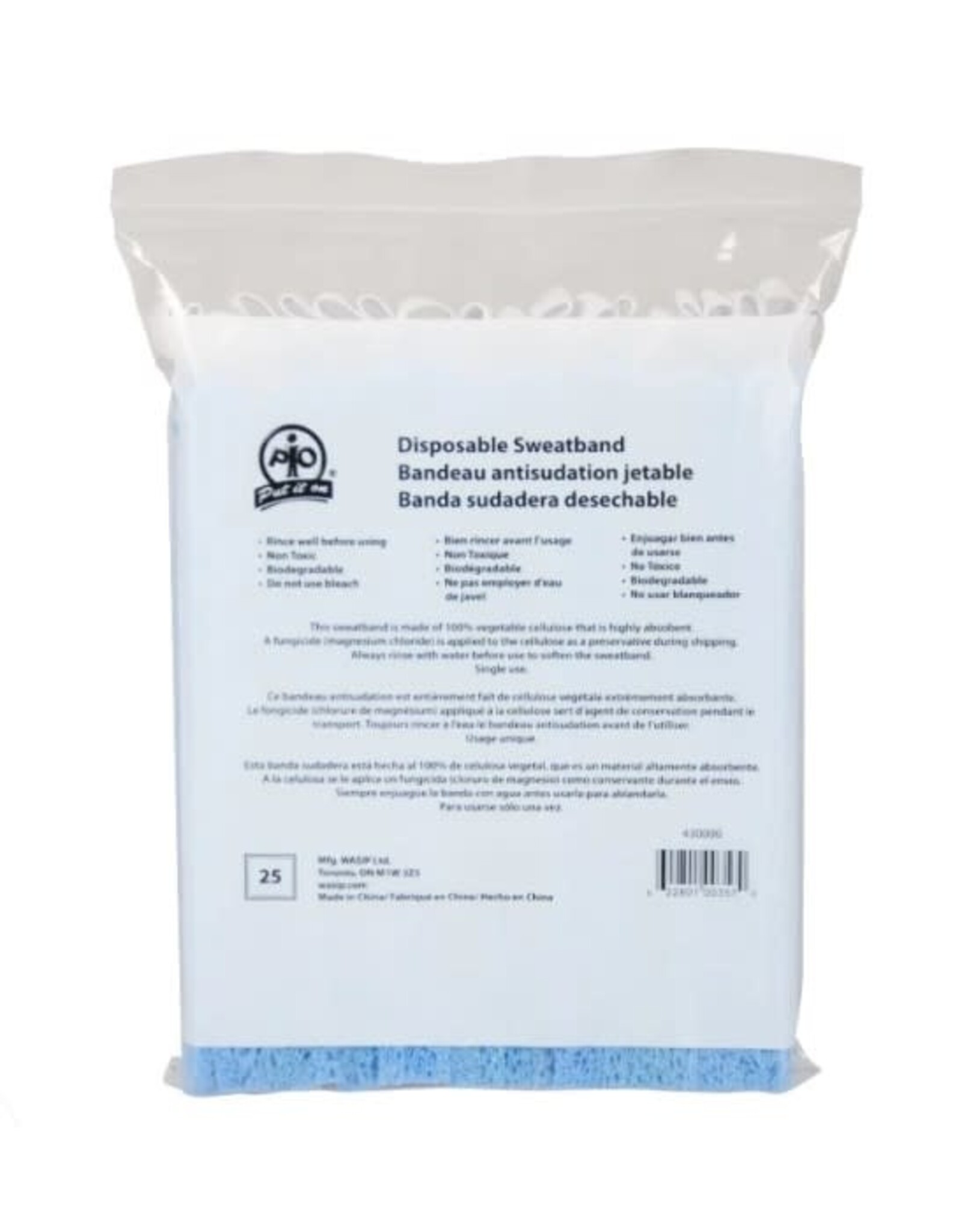 PIO Cellulose Sweatbands, 25/pk