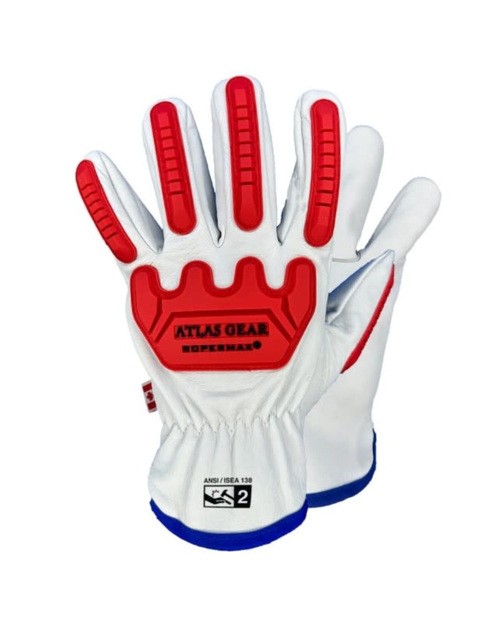 Atlas Insulated Leather Ropermax Glove w/TPR Impact 2