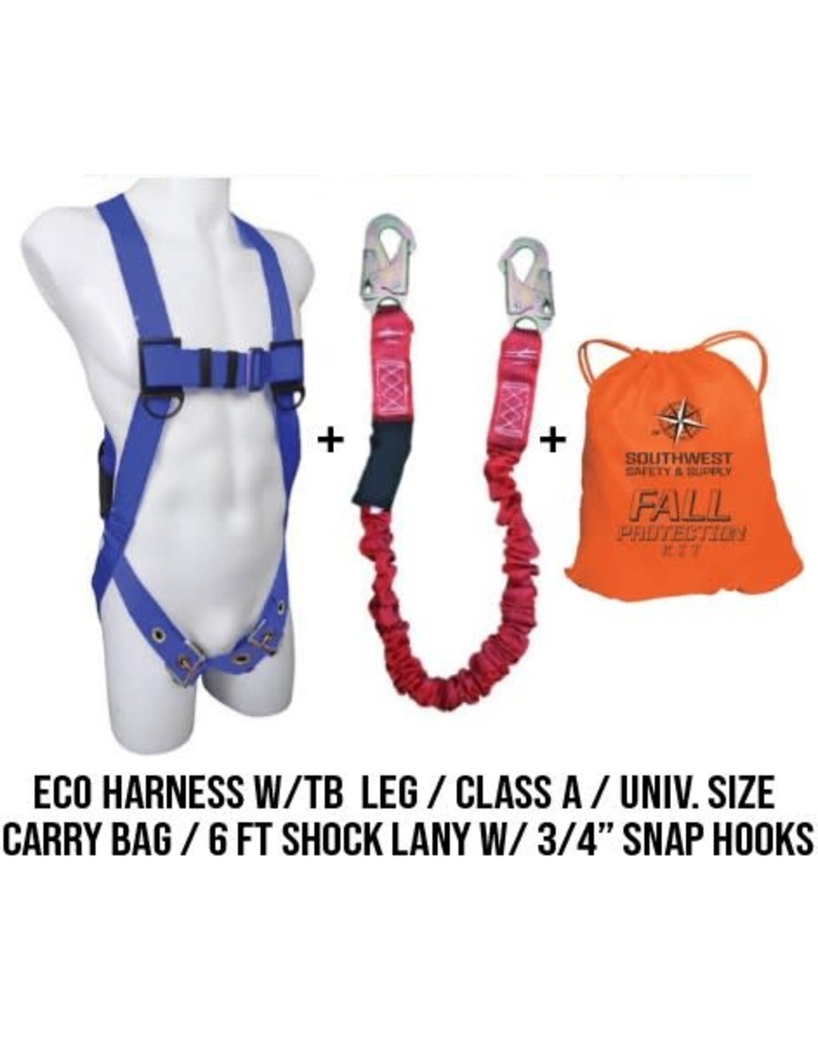 Dentec Eco Harness / 6' Lanyard Starter Kit, Universal