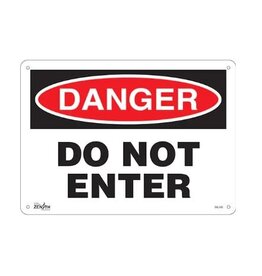 Danger Do Not Enter Sign, 10 x 14, Plastic